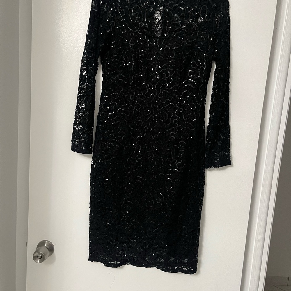 David Meister Elegant Black Lace Gown